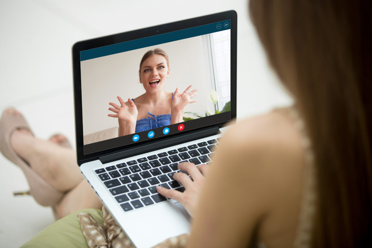 Woman on a virtual call with another woman