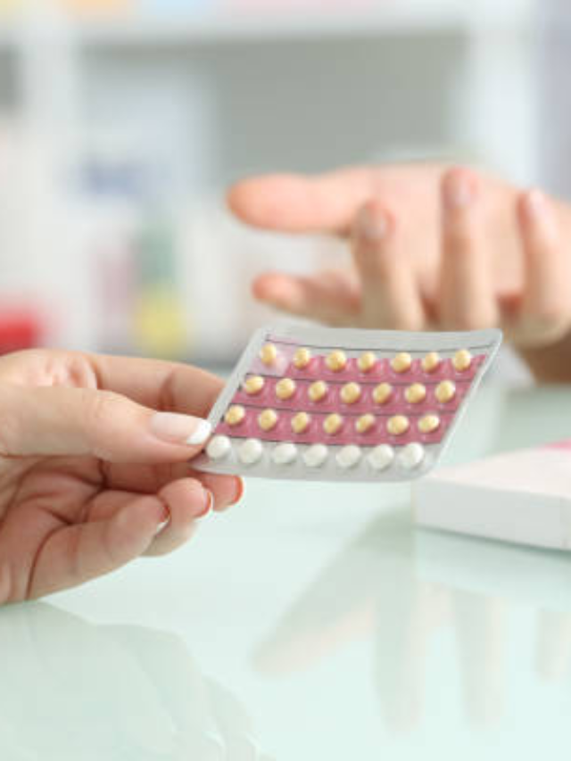 IMAGE: One holding birth control pills and another gesturing to the medication